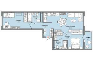 2-к квартира, вторичка, 67м2, 4/12 этаж