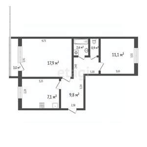 2-к квартира, вторичка, 49м2, 4/5 этаж