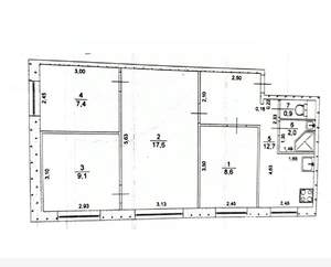 4-к квартира, вторичка, 58м2, 1/5 этаж