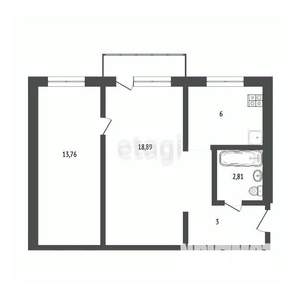 2-к квартира, вторичка, 42м2, 3/4 этаж