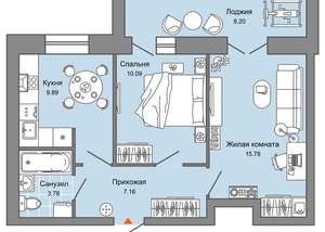 3-к квартира, вторичка, 69м2, 6/8 этаж