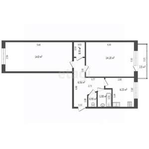 2-к квартира, вторичка, 45м2, 5/5 этаж