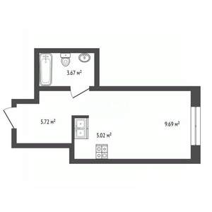 Студия квартира, вторичка, 24м2, 14/24 этаж