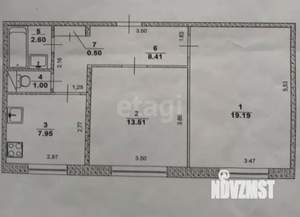 2-к квартира, вторичка, 53м2, 1/9 этаж
