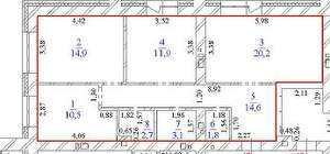 3-к квартира, сданный дом, 80м2, 3/12 этаж