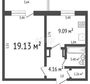 1-к квартира, вторичка, 31м2, 6/9 этаж