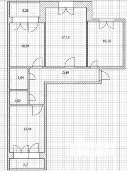 3-к квартира, вторичка, 66м2, 2/9 этаж