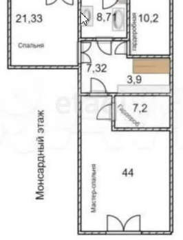 4-к квартира, вторичка, 63м2, 3/3 этаж