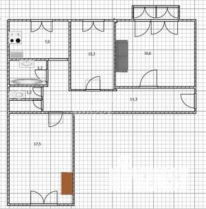 3-к квартира, вторичка, 77м2, 4/4 этаж