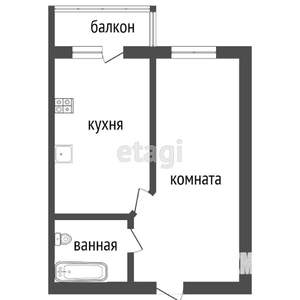 1-к квартира, вторичка, 38м2, 2/9 этаж