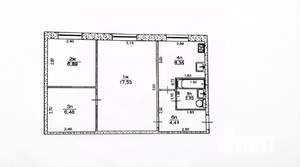 3-к квартира, вторичка, 45м2, 1/5 этаж