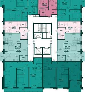 2-к квартира, вторичка, 60м2, 21/24 этаж