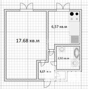 1-к квартира, вторичка, 31м2, 3/9 этаж