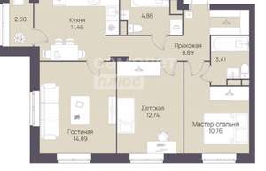 3-к квартира, вторичка, 65м2, 6/9 этаж