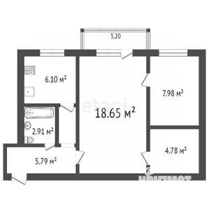 2-к квартира, вторичка, 46м2, 5/5 этаж
