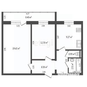 2-к квартира, вторичка, 56м2, 20/25 этаж