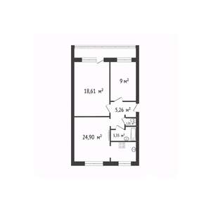 3-к квартира, вторичка, 61м2, 9/10 этаж