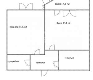 1-к квартира, вторичка, 40м2, 14/14 этаж