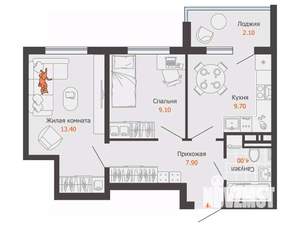 2-к квартира, вторичка, 46м2, 4/7 этаж