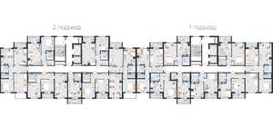 2-к квартира, строящийся дом, 52м2, 9/12 этаж
