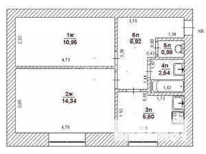 2-к квартира, вторичка, 42м2, 1/2 этаж