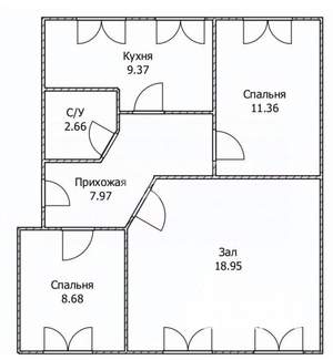 3-к квартира, вторичка, 60м2, 1/3 этаж