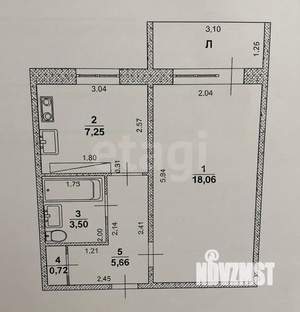 1-к квартира, вторичка, 35м2, 9/9 этаж