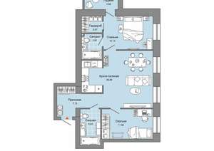 2-к квартира, вторичка, 70м2, 3/8 этаж
