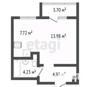1-к квартира, вторичка, 38м2, 18/25 этаж