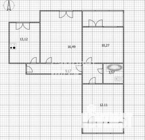 3-к квартира, вторичка, 65м2, 4/10 этаж