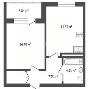 1-к квартира, вторичка, 40м2, 13/16 этаж