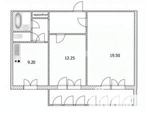 2-к квартира, вторичка, 53м2, 7/9 этаж