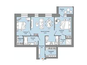 2-к квартира, вторичка, 69м2, 6/7 этаж