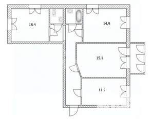 3-к квартира, вторичка, 82м2, 3/5 этаж