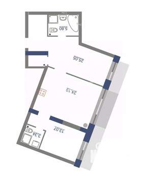 3-к квартира, вторичка, 74м2, 1/3 этаж