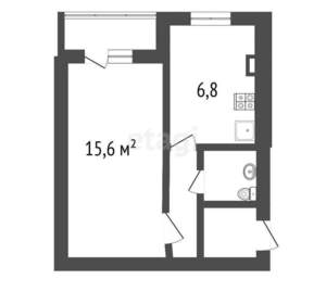 1-к квартира, вторичка, 30м2, 2/5 этаж