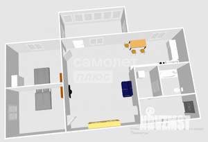 3-к квартира, вторичка, 48м2, 2/5 этаж