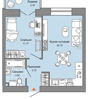 2-к квартира, вторичка, 39м2, 2/8 этаж