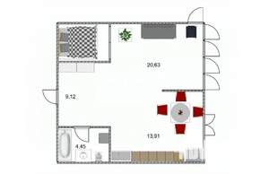 1-к квартира, вторичка, 48м2, 5/24 этаж