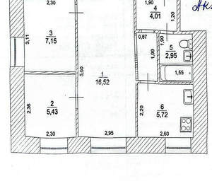 3-к квартира, вторичка, 42м2, 1/5 этаж
