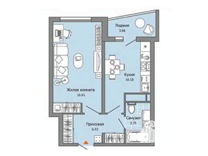 1-к квартира, вторичка, 39м2, 4/9 этаж