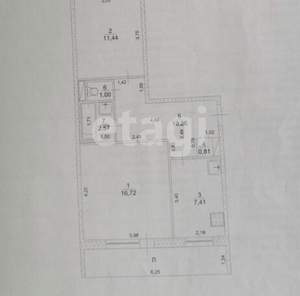 2-к квартира, вторичка, 50м2, 1/5 этаж