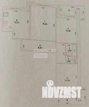 3-к квартира, вторичка, 66м2, 6/16 этаж