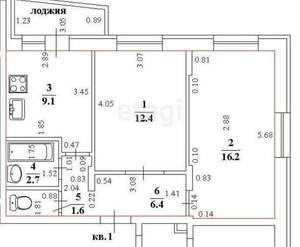 2-к квартира, вторичка, 48м2, 1/18 этаж