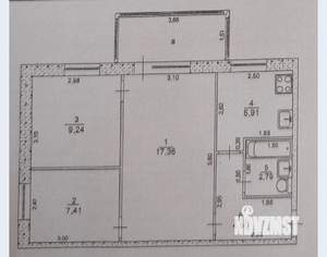 3-к квартира, вторичка, 48м2, 1/5 этаж