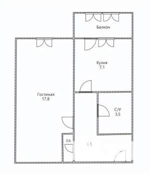 1-к квартира, вторичка, 37м2, 9/10 этаж