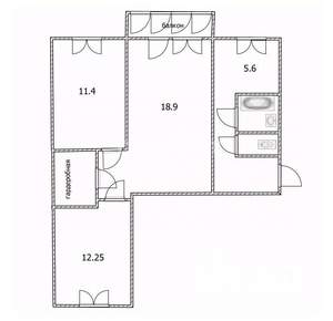 3-к квартира, вторичка, 59м2, 5/5 этаж