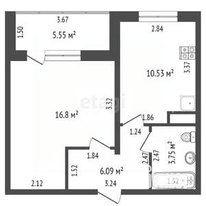 1-к квартира, вторичка, 37м2, 14/16 этаж