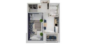 1-к квартира, сданный дом, 39м2, 22/24 этаж