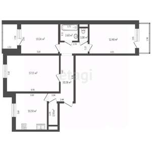 3-к квартира, вторичка, 66м2, 5/9 этаж